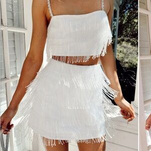 NWT Show me your MuMu Fringe Skirt